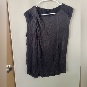 Trouvé Womens Small Metallic‎ Grey Blouse